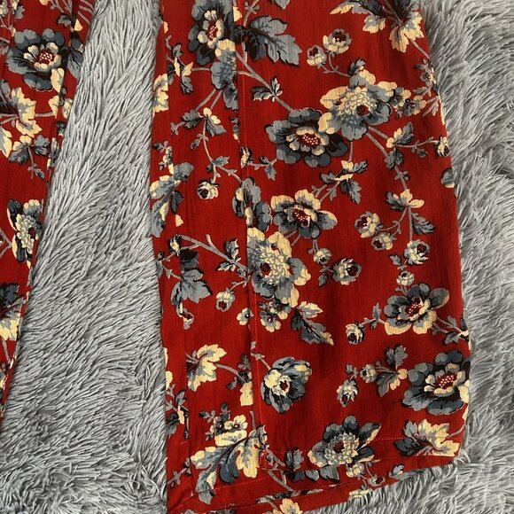 Vtg Y2K Denim & Supply Wide Leg Wrap Pants Pull On  Sz XS Floral Red Boho Vacay - Picture 6 of 10